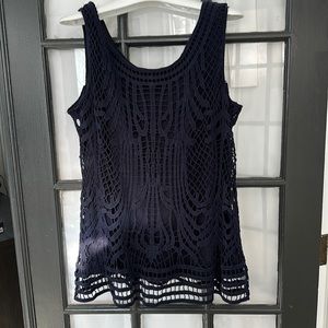 Jennie & Marlis navy crochet tank or shell 🌸